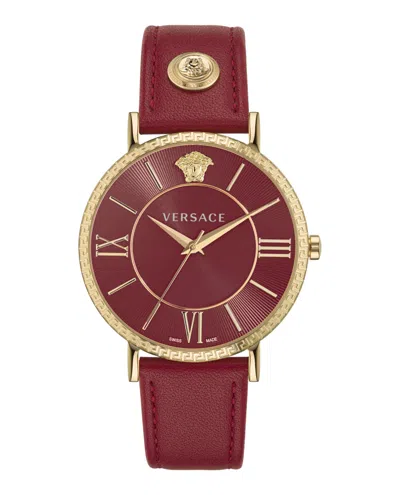Versace V-eternal Leather Watch In Multi
