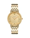 Versace V-eternal Bracelet Watch With Gold Guilloche Dial In Gold