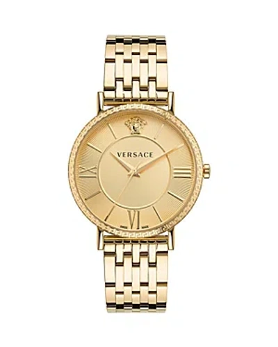 Versace V-eternal Bracelet Watch With Gold Guilloche Dial