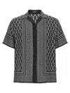 Versace Pattern-printed Short-sleeved Shirt In Gray