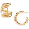 Versace V-hoop Earrings In Gold