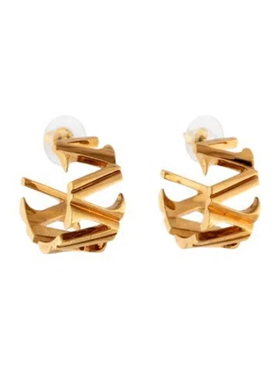 Pre-owned Versace V Hoop Earrings In Multicolor