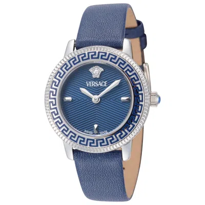 Versace V-icon Women's Watch In Blue