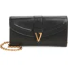 Versace Virtus Leather Wallet On Chain In Black