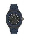 Versace Men's Swiss Chronograph Blue Silicone Strap Watch 44mm In Black/blue