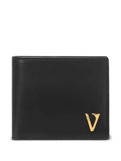 Versace V-logo Bifold Wallet In Black
