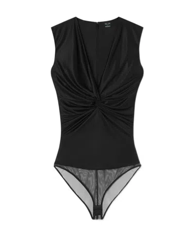 Versace V-neck Bodyduit In Black