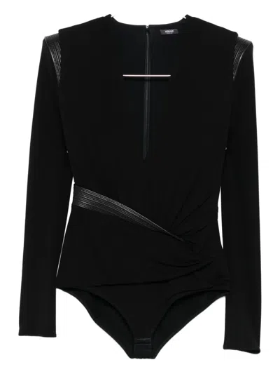Versace V-neck Bodysuit In Black