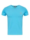 Versace V-neck Logo.print T-shirt In Blue