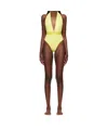 Versace V-neck One-piece Swimsuit In Green