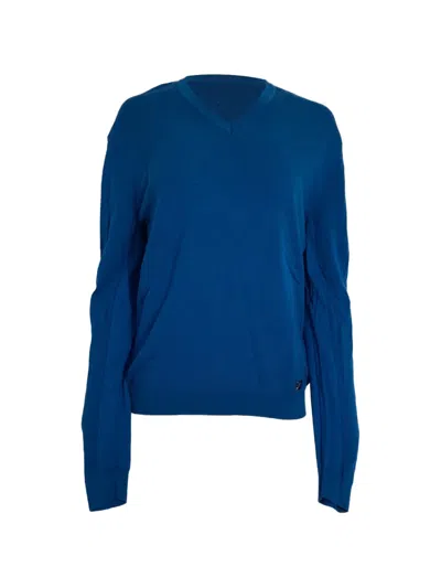 Pre-owned Versace V-neck Sweater In Blue