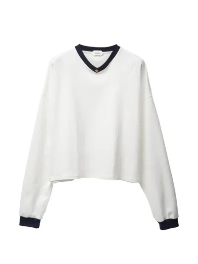 Versace Stretch Cotton-jersey Long-sleeved T-shirt In White