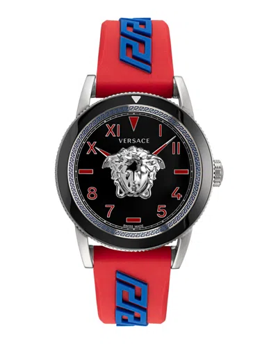 Versace V-palazzo Silicone Watch In Multi