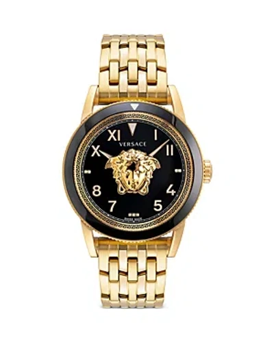 Versace V-palazzo Watch, 43mm In Black/gold