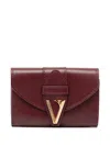 Versace V-plaque Wallet In Burgundy