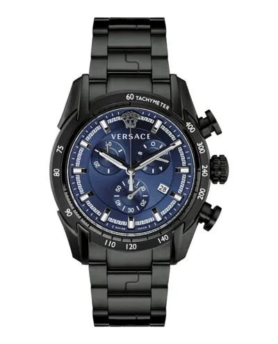 Versace V-ray Chronograph Watch With Ip Black Case