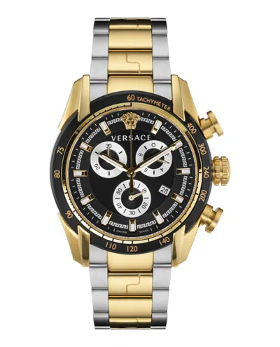 Versace V-ray Chronograph Watch With Two-tone Case