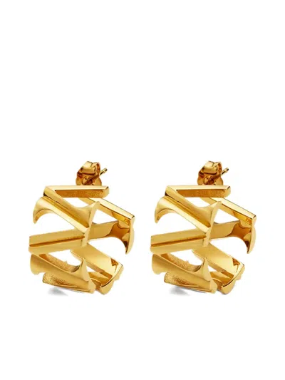 Versace V-shape Hoop Earrings In Gold