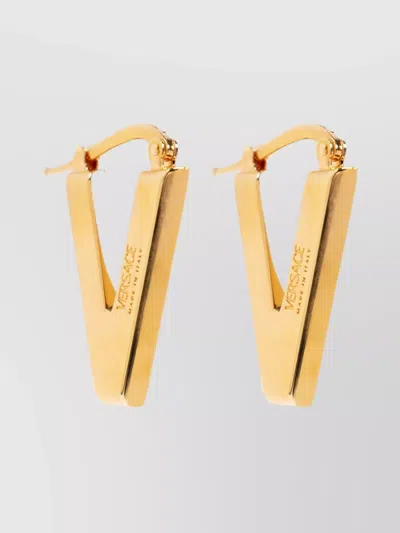 Versace V-shaped Earrings Hoop Gold Finish