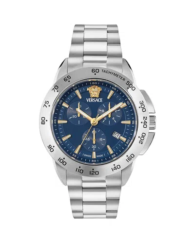 Versace V-sport Chronograph, 44mm In Blue