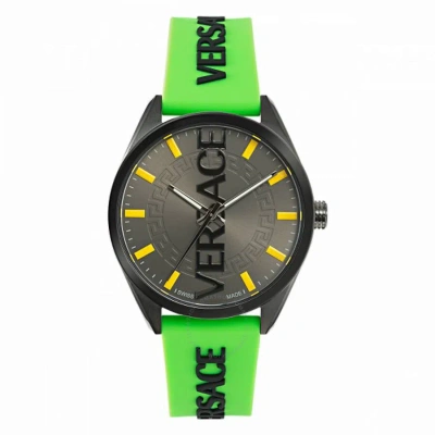 Versace V-vertica Quartz Black Dial Watch Ve3h00923 In Black / Green