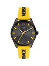 VERSACE V-VERTICAL 42MM LOGO STAINLESS STEEL & SILICONE STRAP WATCH
