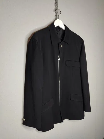 Pre-owned Versace V2 By  Classic Wool Zip Jacket Blazer Coat 90's In Black