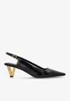 Versace V2025 55 Patent Leather Slingback Pumps