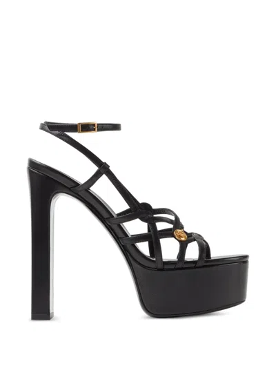 Versace Valentina Sandales En Cuir Nappa 140 Mm In Black