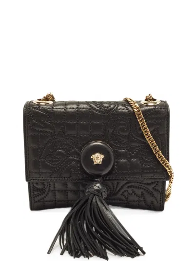 Pre-owned Versace Vanitas Barocco Shoulder Bag In Black