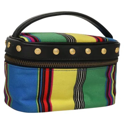 Pre-owned Versace Vanity Hand Bag Canvas And Leather Canvas Clutche & Pouche Bag () In Multi