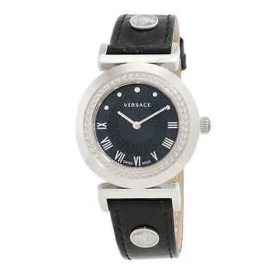 Pre-owned Versace Vanity Quartz Black Dial Ladies Watch P5q99d009s009