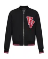 Versace Patch Bomber Jacket Men In Black