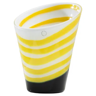 Pre-owned Versace Vase “asimmetrico” Designed By Gianni  For Venini Murano, Italy In Transparent