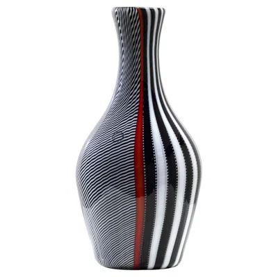 Pre-owned Versace Vase “smoking” Designed By Gianni  For Venini Murano, Italy In Black