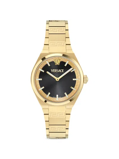 Versace V-auria 35mm Watch In Gold