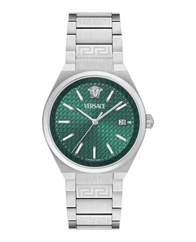 Versace V-auria Bracelet Watch In Green