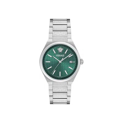 Pre-owned Versace V-auria Bracelet Watch 'stainless Steel' | Silver | Men's Size Onesize