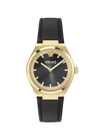 Versace V-auria Greca 35mm Watch In 골드 톤