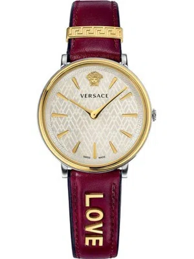 Pre-owned Versace Vbp020017 V-circle Ladies Watch