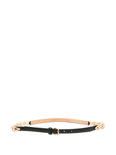 Pre-owned Versace V-chain Belt In Black