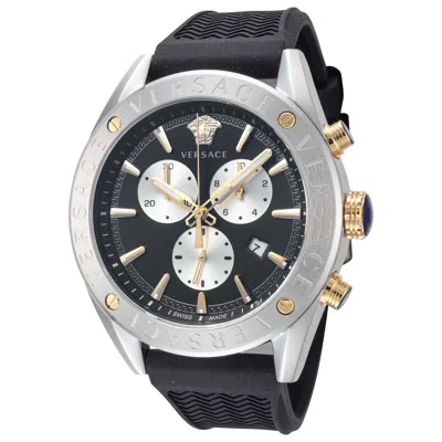 Versace V-chrono Men's Watch In Black
