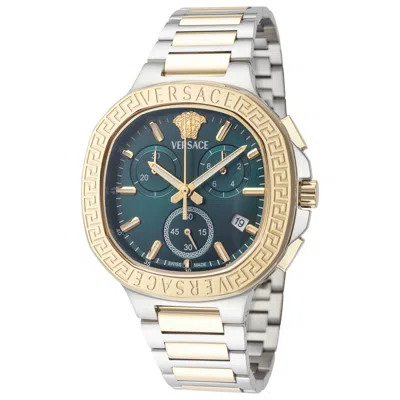 Versace V-chrono Unisex Watch In Metallic