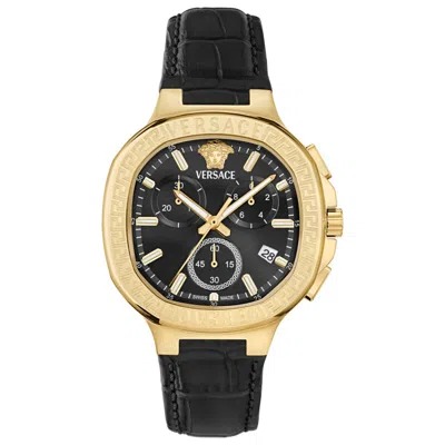 Versace Unisex V-chrono 40mm Quartz Watch In Black