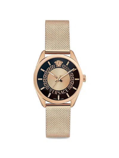 Versace V-circle 36mm Watch In Gold