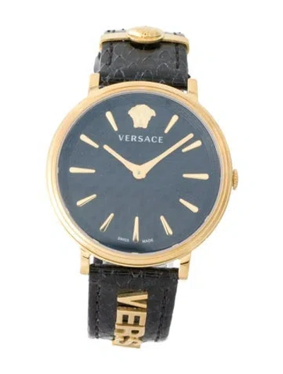 Pre-owned Versace V-circle Logomania Watch In Multi