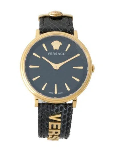 Pre-owned Versace V-circle Logomania Watch In Multi