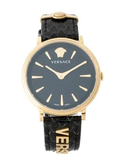 Pre-owned Versace V-circle Logomania Watch In Multi