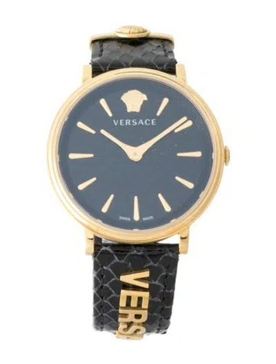 Pre-owned Versace V-circle Logomania Watch In Multi