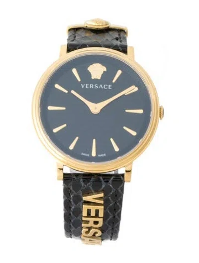Pre-owned Versace V-circle Logomania Watch In Multi
